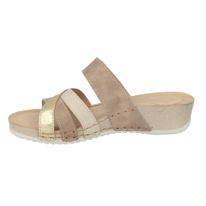 Leather Woman Slipper Taupe  (230165   7G)