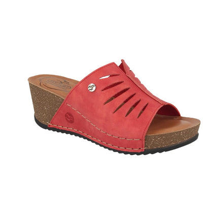 Leather Woman Slipper Red  (330B10   PG)